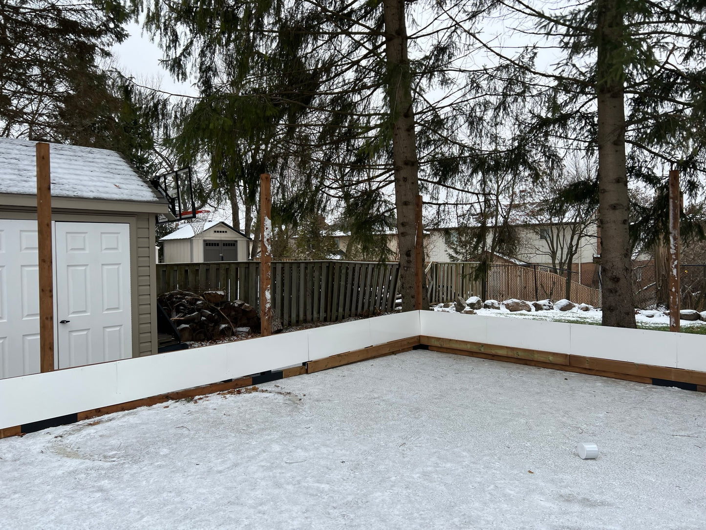 puck board for outdoor ice rink