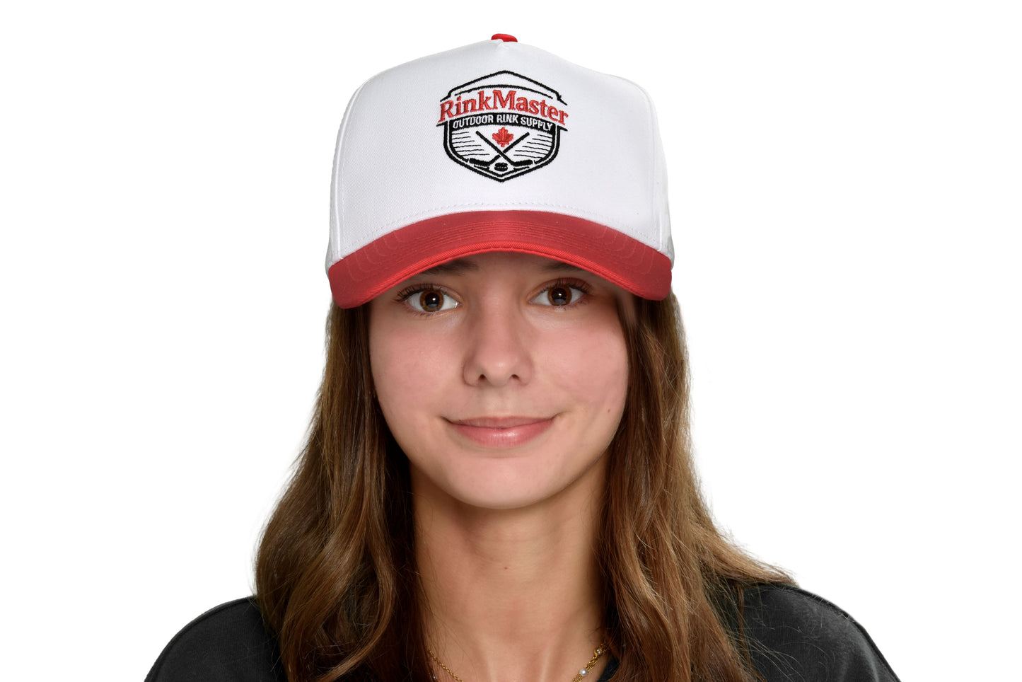 girl wearing rinkmaster baseball cap