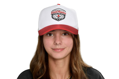 girl wearing rinkmaster baseball cap
