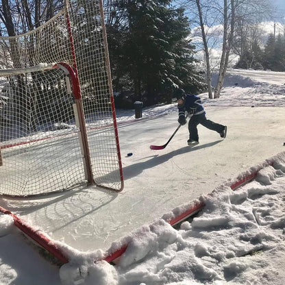 small backyard ice rink built with rinkmaster rink liner